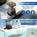 hygger 5L Solar Rechargeable Fish Feeder, Waterproof Pond Fish Food Dispenser for Outdoor Koi, Auto Timer Aquarium Feede
