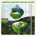 Admaison Bird Nest for Cage,Plush Hanging Bird Bed for Parakeet,Breeding Bird House for Conure,Budgie,Cockatiel,Lovebird,Canary,Finch,Hamster,Small Pets,Warm Nest (Green, S)