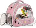 Portable Parrot Travel Cage Carrier with Small Swing Toy&Cage Colorful Toys Set Small Bird Parakeet Bag with Standing Pe