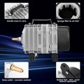 Aquarium Air Pump with Aluminum Housing, Commercial Air Pump with 6-Outlet Air Manifold, Pond Aerator Fish Tank Bubbler 