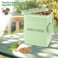 Bird Seed Storage Container Airtight,5~6LB Metal Bird Food Container with Scoop,Wild Bird Seed Tin for Storing Sunflower