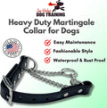 Martingale Collar for Dogs, Biothane, Stainless Steel Hardware, No Pull, Made in The USA, Professional Grade