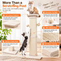 SOCATER Cat Scratching Post 33 Inch Nature Sisal Cat Scratch Post for Indoor Cats, Large Cat Scratcher Protect Your Furniture, for All Breeds