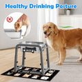 1.2 Gallon Elevated Dog Water Bowl, Height Adjustable (11–17'') Raised Stainless Steel Bowl with Spill-Proof Mat & Sturdy Metal Stand, Tip-Proof, Easy to Clean, Indoor & Outdoor Use