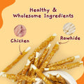 Jungle Calling Dog Treats, Chicken Wrapped Rawhide Sticks Dog Chews, Rawhide Chewy Training Snacks for Small, Medium & Large Dogs, 2 lbs (3 Packs)