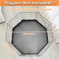 PJYuCien Playpen Bottom Pad for 24'' Width 8 Panel Pen, Hook Connect, Black