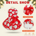 Christmas Santa Claus Dog Dress, Festive Holiday Pet Skirt Outfit with Snowflake Design for Small and Medium Dogs
