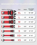 TagME Small Dog Collar, Reflective Puppy Collar, Red, 3/8" Width