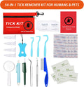 Auibor 54-in-1 Tick Removal Tool Kit for Dogs, Cats & Humans, Stainless Steel Tick Tweezers Hook Puller Set with Waterproof Case, Safe & Painless Tick Remover for Outdoor Hiking Camping