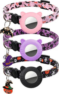 3 Pack Airtag Cat Collars Breakaway Halloween Cat Collar with Airtag Holder