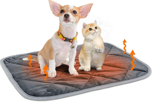 Nobleza Self Warming Pet Mat, Extra Warm Thermal Dog Crate Pad for Indoor Outdoor Pets, Washable Anti-Slip Kennel Mat fo
