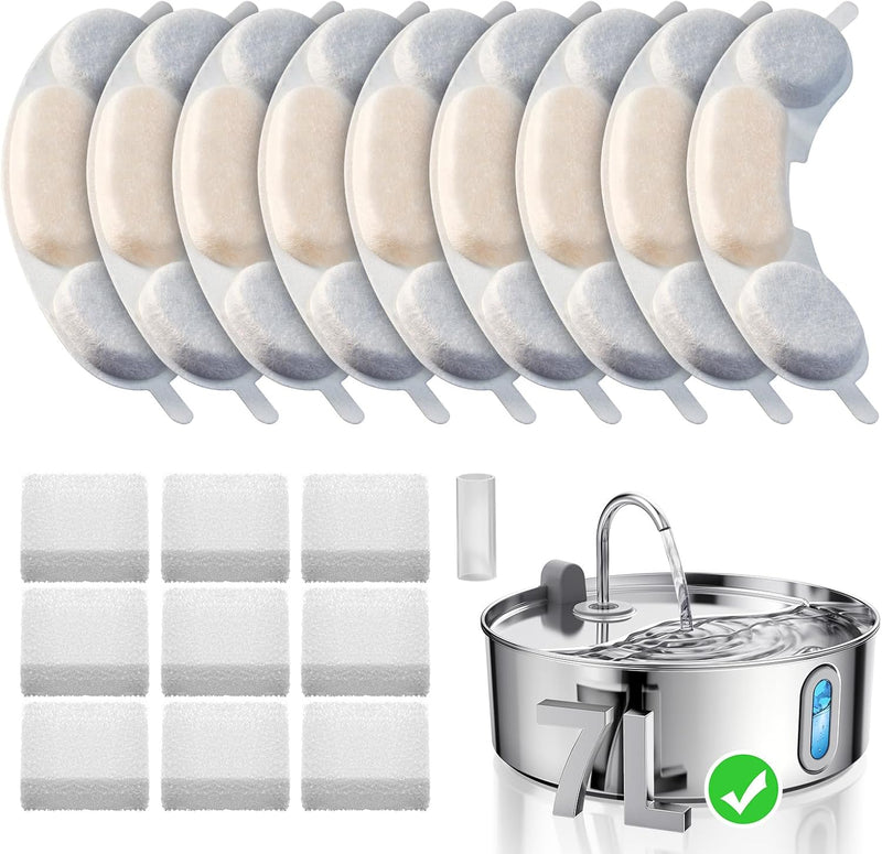 Smartoo Official 9 PCS Filters & 9 Sponges for 7L/236oz Dog Water Fountain