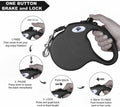 16 ft Retractable Dog Leash for Large Dogs up to 110 lbs,Tangle-Free Nylon Tape,Black Dan L