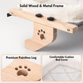AMOSIJOY Wooden Cat Windowsill Perch with Zipper Cushion Bed, 24.4in