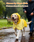 Waterproof Dog Raincoat with Hood, Extended Coverage Rain Jacket for Samll Dogs, Wind-Resistant Secure Fit with Leg Stra