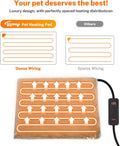 Toozey Small Pet Heating Pad, 6 Adjustable Temperature Dog Cat Heating Pad with Timer, Waterproof Heated Cat Bed with Chew Resistant Cord, Indoor Electric Pet Heated Mat 18x16in