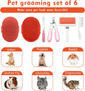 Cat Grooming Kit Set with Pet Shedding Slicker Brush Nail Clipper Trimmer Pet Massage Bath Glove Flea Comb for Bunny Pup