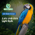 REPTI HOME UVA UVB Light Bulb for Birds 2.4 UVB 20W Compact Flourescent Lamp for All Kinds Captive Birds