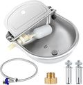 ToLanbbt Automatic Animal Dispenser Horse Water Bowl with Float Valve Stainless Steel Goat Waterer Feeder Outside Water 