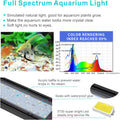hygger 14W Full Spectrum Aquarium Light with Aluminum Alloy Shell Extendable Brackets, White Blue Red LEDs, External Con