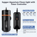 hygger Aquarium U-V Light with Timer, 360° Protective Shield Clean Light for Green Water and Algae Clean, Mini Algae Con