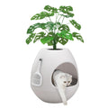 Eggloa6 Plant Litter Box, Hidden Cat Litter Box with Artificial Plants, DIY Litter Box Furniture (Light White)