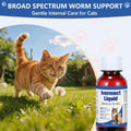 Dewormer for Cats, Broad Spectrum Digestive Support, Removal of Hookworms, Lungworms, Pinworms, Roundworms, 100mL