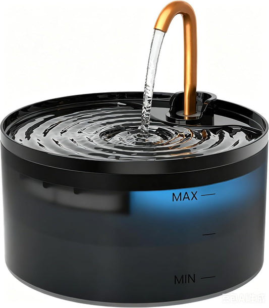 MISFANS Cat Water Fountain with 3-Pack Replaceable Filters,Copper Faucet