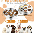 2 Pack Stainless Steel Slow Feeder Dog Bowls, Non-Slip Metal Pet Bowls for Fast Eaters, Anti-Gulping Bloat Prevention Do