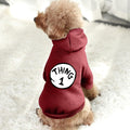 Dog Hoodie Pet Clothes for Small Dogs Thing 1 Printed Hoodies Medium Puppy Hooded Sweatshirt Pullover Outfit(Wine Red,S)