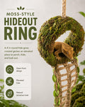 Crested Gecko Hide, Hanging Moss-Style Reptile Hideout with Rope Ladder, Crested Gecko Tank Accessories for Vertical Ter
