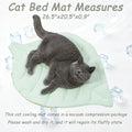 Nimorio Cat Cooling Mat Cat Leaf Bed Mat Comfortable Soft Fabric Breathable Cozy for All Seasons 26.5"x20.5" Ideal for Cats Small Pets