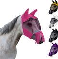 Derby Originals Reflective Safety Horse Fly Mask with Ears and Nose Cover Fringes