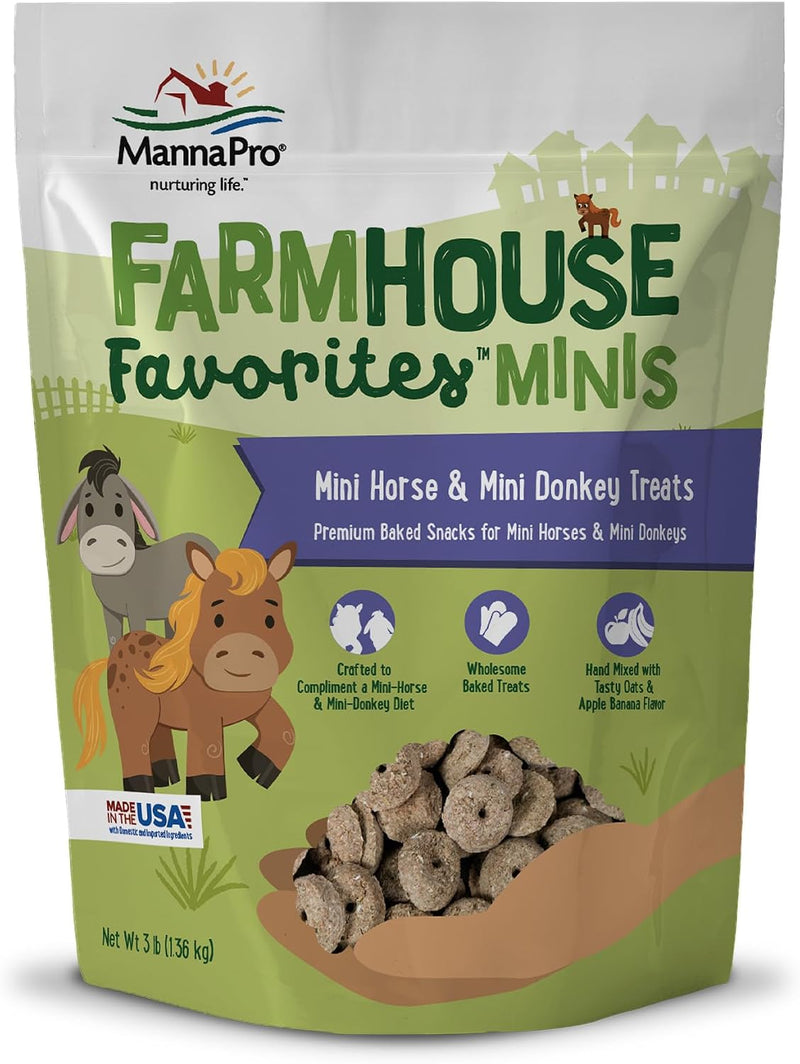 Manna Pro Farmhouse Favorites Mini Horse & Donkey Treats, 3 lb Bag
