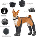 Idepet Dog Suspender Boots, Tall Dog Boots Anti-Slip & Fall Waterproof Shoes Leggings, Adjustable Suspender Boots for Wi