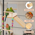 Bird Perches Swing Platform with Bird Mirror Birds Ladder Toys