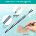 COITEK 3 in 1 Tick Remover Kit, Stainless Steel Tick Remover Tweezers Tools Set for Pet Dog, Cat, with Storage Box (Colorful)