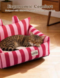 Cat Couch, Reversible Pet Sofa for Indoor Cats – 2-Sided Cat Sofa with Oxford Fabric and Plush Fleece, Washable Small Do