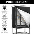 CebraBounze Bird Cage Cover 35"x25"x47" Heavy Duty Waterproof Bird cage Covers for Night, Zipper Panel Blackout Birdcage, Good Night Enclosure for Parakeet, Parrot, Cockatiel and More Finches
