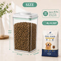 Pet Dog-Cat Airtight Food Storage-Container - 4.2Qt/4L jar with lid and 1/4Cup scoop | Holds 3–5 pounds of dry pet food 
