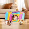 Guinea Pig Hideout & Tunnels Guinea Pig Toys Cozy Guinea Pig House with Door Curtain Soft Guinea Pig Bed for Small Pet/H
