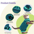 BRKURLEG Cat Recovery Suit with Hind Legs, Breathable Post Spay Onesie for Female Cats & Kittens, Anti-Licking Abdominal & Hind Leg Wound Protector, Cone Alternative, Green L