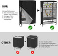 Roasivi Universal Large Birdcage Cover Black Out and Breathable Cages Cover for Parrots and Other Small Animals Durable Waterproofing Washable Material 31" L x 21" W x 53" H Black