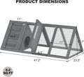 Small Chicken Coop, Wooden Rabbit Hutch Outdoor(Modern Grey)