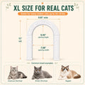 XL Cat Door for Interior Doors Easy to Install in Minutes, No-Flap, White