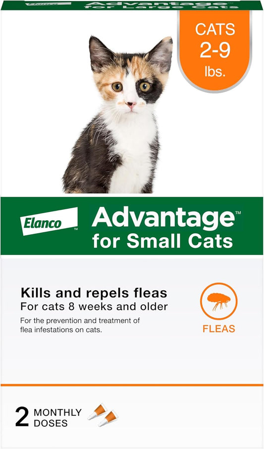 Advantage Topical Cat Flea Treatment and Prevention for Small Cats 2-9 lbs. | Apply Flea Drops Monthly | 2 Treatments