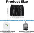 SFIELCAPA 2 Pcs Bird Cage Seed Catcher, Adjustable Bird Cage Net Cover, Reusable Soft Nylon Cover for Parrot Enclosures (Black)