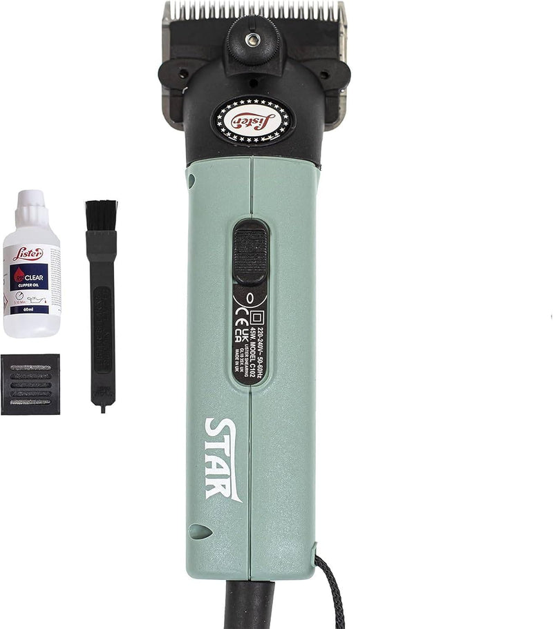 Lister Star Large Animal Clipper with Fine Blade, Green, Hard Case