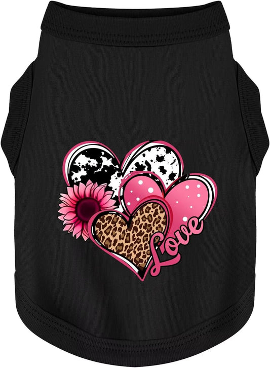 Discover Cozy Cotton Canine Wear: Soft, Lightweight, and Breathable Dog Shirt Vest with Eye-Catching Graphics (Hearts an