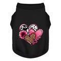 Discover Cozy Cotton Canine Wear: Soft, Lightweight, and Breathable Dog Shirt Vest with Eye-Catching Graphics (Hearts and Love), Keeping Your Furry Friend Comfy! Black M